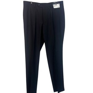 Pronto Uomo Black Dress Pants Tailored Pleats Men‎  35x32